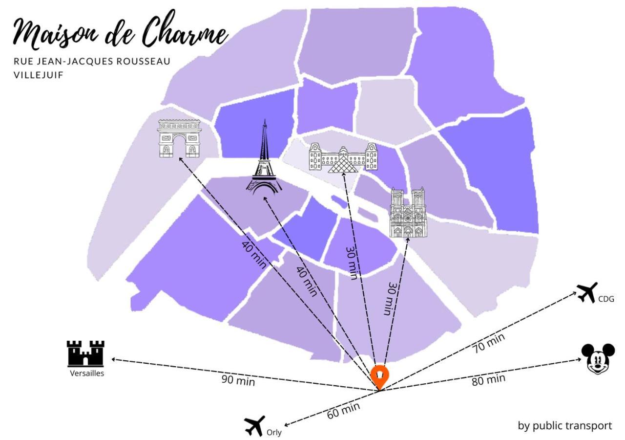 Maison De Charme - Parking Gratuit Pres De Paris & Metro Villejuif Ngoại thất bức ảnh